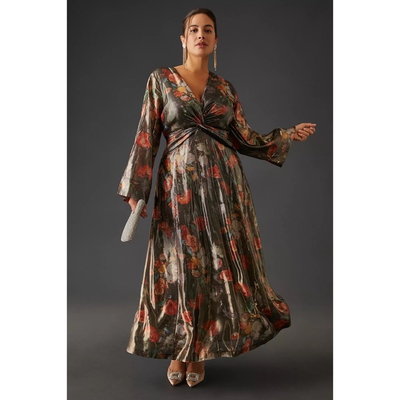 Anthropologie Caballero Deep V-Neck Maxi Dress - Picture 6 of 10